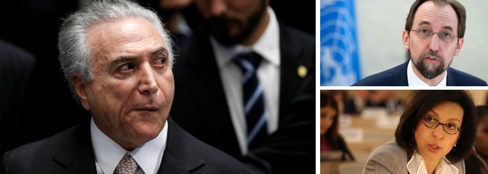 O governo de Michel Temer fez um duro e raro ataque contra o mais alto representante da ONU para Direitos Humanos, Zeid Al Hussein, sugerindo até mesmo que ele teria se baseado em "desinformação"; na segunda-feira (11), o alto representante da ONU disse que o "escândalo" de corrupção no Brasil revela como o problema está profundamente enraizado em "todos os níveis de governo" e ameaça a democracia