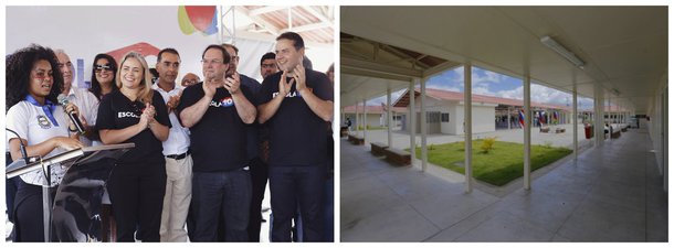 Com a inauguração da Escola Estadual Professora Edleuza Oliveira da Silva, em São Miguel dos Campos, Alagoas conta agora com 35 unidades funcionando em tempo integral; "Um momento de esperança do servidor, do aluno; um momento em que as escolas em tempo integral avançam. Quando assumi o Governo, não existia uma única escola em tempo integral funcionando no Estado. Hoje, são 35 e, em 2018, vamos iniciar o ano letivo com 50", afirmou o governador Renan Filho