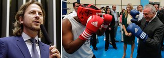 O deputado federal Zeca Dirceu (PT-PR) não perdeu a piada com a foto viralizada nas redes sociais em que Michel Temer simula uma luta de boxe; “Tem gente que não sabe aproveitar as oportunidades!”, cravou o parlamentar; na foto em questão, Temer interage com atleta de boxe, após a cerimônia de lançamento do “Programa Emergencial de Ações Sociais para o Estado do Rio de Janeiro e seus Municípios”