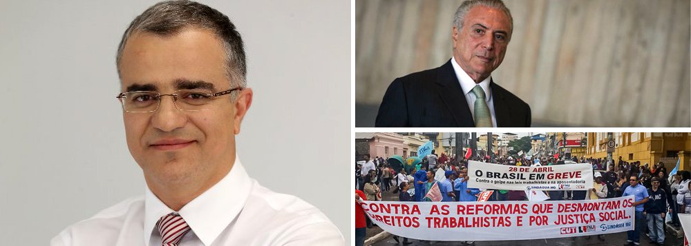 Jornalista Kennedy Alencar afirmou que é alto o grau de preocupação do governo de Michel Temer com a greve geral desta sexta-feira, 28, que paralisa o País contra as reformas trabalhista e da Previdência; segundo o jornalista, a principal questão para o Palácio do Planalto diz respeito ao fôlego da greve. "Será preciso ver os desdobramentos no humor dos aliados do governo no Congresso Nacional", afirma; "O governo não deve desprezar as resistências de segmentos da população às reformas, porque poderá se surpreender e contribuir para aumentar as dificuldades de aprovação dessa agenda no Congresso" 