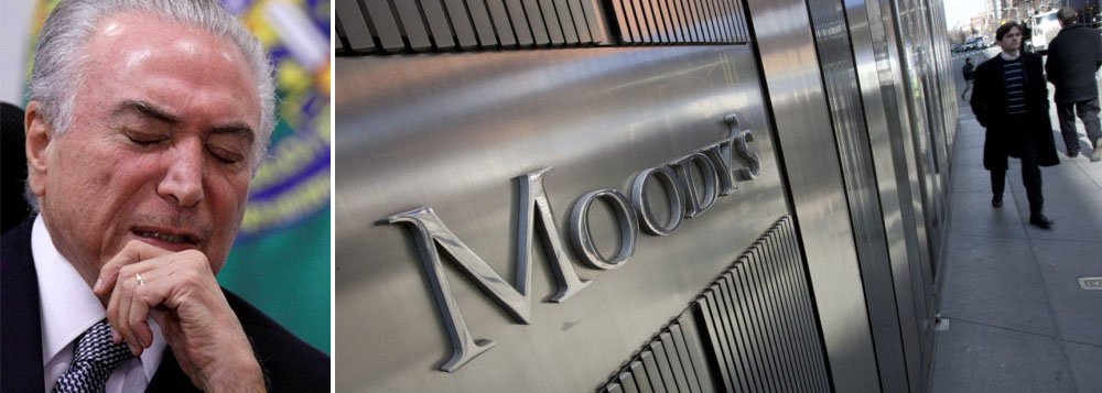 A situação esdrúxula do Brasil, que passou a ter pela primeira vez em sua história um ocupante da presidência denunciado por corrupção passiva, se tornou um peso para a economia; segundo a agência de risco Moody's, Michel Temer perdeu a capacidade de aprovar as reformas que prometia, o que deve levar ao rebaixamento da nota do País; ou seja: o golpe, além de desmoralizar o Brasil aos olhos do mundo, também se tornou um contrassenso econômico, não apenas para os empresários nacionais, que já vinham afundando, como também para o capital financeiro