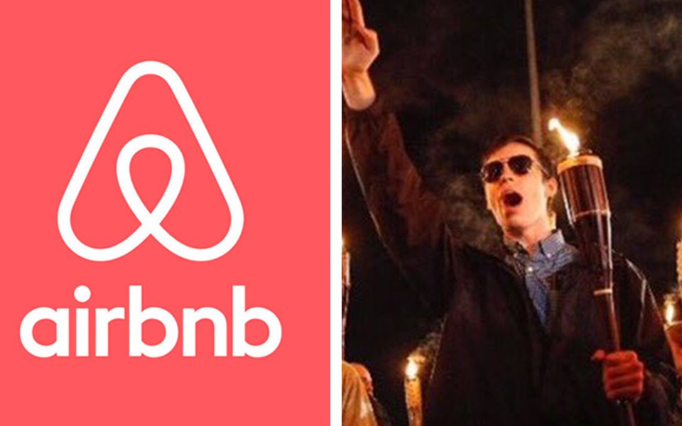 Empresa que disponibiliza os serviços de anúncio, descoberta e reservas de acomodações verificou cada um dos perfis interessados em residências em Charlottesville; Airnbnb identificou quais faziam parte do movimento Unite the Right, e suspenderam permanentemente esses usuários por comportamento antiético e violarem os termos de uso do site; Brian Chesky, CEO da Airbnb declarou oficialmente que reafirma seu compromisso de proibir usuários cujo comportamento é "antitético ao Compromisso da Comunidade Airbnb"
