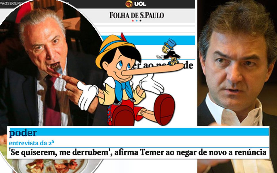 "Michel Temer disse que se reuniu com Joesley Batista por causa da “Operação Carne Fraca”, mas a operação só aconteceria dias depois do encontro. Temer disse que Rodrigo Rocha Loures é pessoa de “boa índole”, e Loures  foi flagrado  com a mala de R$ 500 mil. Temer disse que não viajou no jatinho de Joesley com Marcela e depois teve de voltar atrás dizendo que  sim, mas não sabia de quem era o avião. Temer pediu tempo para responder às perguntas da PF, conseguiu, e depois mandou dizer que não ia responder a nenhuma", diz Fernando Brito, editor do Tijolaço; sendo assim, por que agora estaria dizendo a verdade?