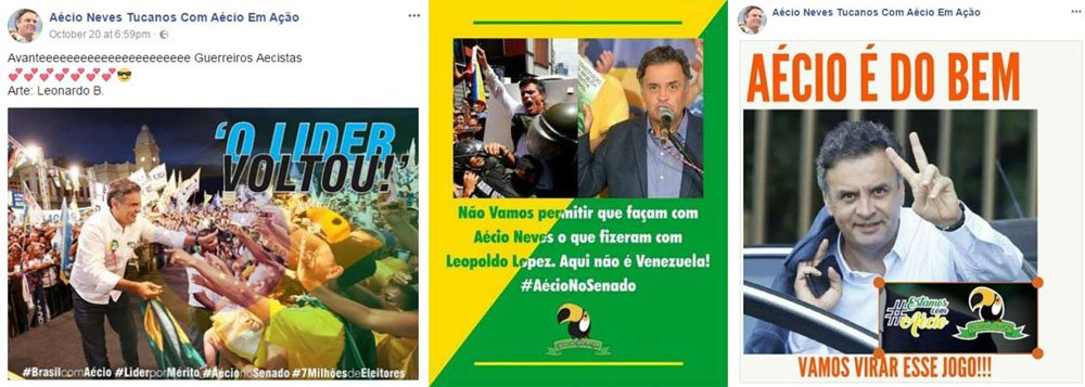 Pouco após ser absolvido pelo Senado e manter o seu mandato, no último dia 17, o senador Aécio Neves (PSDB-MG) recebeu flores e champanha, devidamente acompanhados de um cartão, enviados pelo grupo autointitulado "Tucanos Com Aécio em Ação"; grupo acredita que Aécio está sendo usado como bode expiatório, e que está sempre sendo malhado