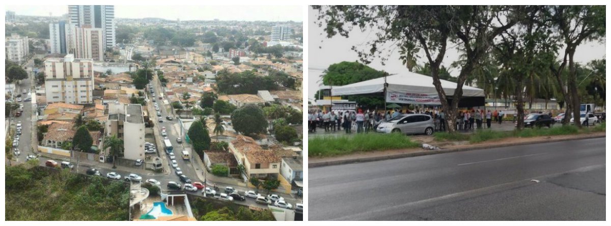 O trânsito na Avenida Durval de Góes Monteiro, no Tabuleiro do Martins, em Maceió, ficou congestionado no início da manhã desta sexta-feira (28) devido a um organizado pelo Sindicato dos Trabalhadores Rodoviários no Estado de Alagoas (Sinttro/AL); protesto também contou, em outro ponto da capital, com a participação dos trabalhadores da Educação
