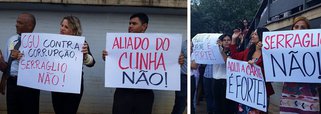 Servidores do órgão anticorrupção lembram em protesto que o ex-ministro da Justiça Osmar Serraglio, que foi convidado por Michel Temer para assumir o ministério da Transparência, Fiscalização e Controladoria-Geral da União (CGU), é aliado de Eduardo Cunha e foi citado em grampo da Operação Carne Fraca; "Aqui ministro suspeito não entra, a CGU não se presta a esse papel", diz manifestante; assista ao vídeo