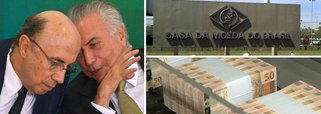 Acredite se quiser: depois de provocar o maior rombo fiscal da história do Brasil, Michel Temer pretende transferir ao setor privado a empresa encarregada de produzir o dinheiro que circula na economia brasileira; venda da Casa da Moeda, fundada em 1694, integra um pacote com 57 projetos para serem privatizados; na lista estão 14 aeroportos, 11 blocos de linhas de transmissão de energia elétrica, 15 terminais portuários, rodovias e empresas públicas, como a Companhias Docas do Espírito Santo, Casemg e CeasaMinas; governo disse que espera investimentos de pelo menos R$ 44 bilhões, sendo que metade deste valor deverá entrar nos primeiros cinco anos do projeto; não chega nem à metade do rombo histórico de R$ 159 bilhões previstos para este ano