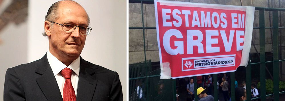Tribunal de Justiça de São Paulo decidiu, em caráter liminar, multar em R$ 937 mil cada um dos sindicatos ligados ao sistema de transporte público de São Paulo que aderirem à greve geral desta sexta-feira 28; caso todas as multas sejam aplicadas, o valor poderá superar os R$ 3,7 milhões; ação foi impetrada pelo governo Alckmin, que alega que o objetivo da mobilização é "paralisar o Brasil"