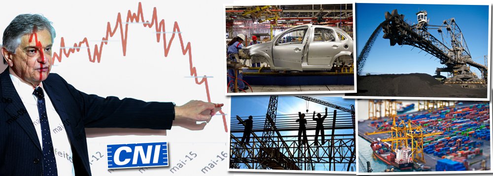 Depois de apoiar ativamente a derrubada da presidente Dilma Rousseff (PT), a Confederação Nacional da Indústria (CNI) encerrou 2016 com resultados catastróficos, com quedas em todos os pontos da pesquisa "Indicadores Industriais"; o faturamento foi o indicador com a maior queda no ano passado; ele retrocedeu 12,1% na comparação entre 2015 e 2016; os indicadores de produção também tiveram um forte recuo no ano, com uma queda de 7,6% nas horas trabalhadas e 7,5% no nível de emprego; a comparação é com 2015; "Os dados do mercado de trabalho continuam negativos, isso é um indicador da capacidade de compra dos trabalhadores e mostra dificuldade da economia retomar seu crescimento", diz o gerente-executivo de política econômica, Flavio Castelo Branco