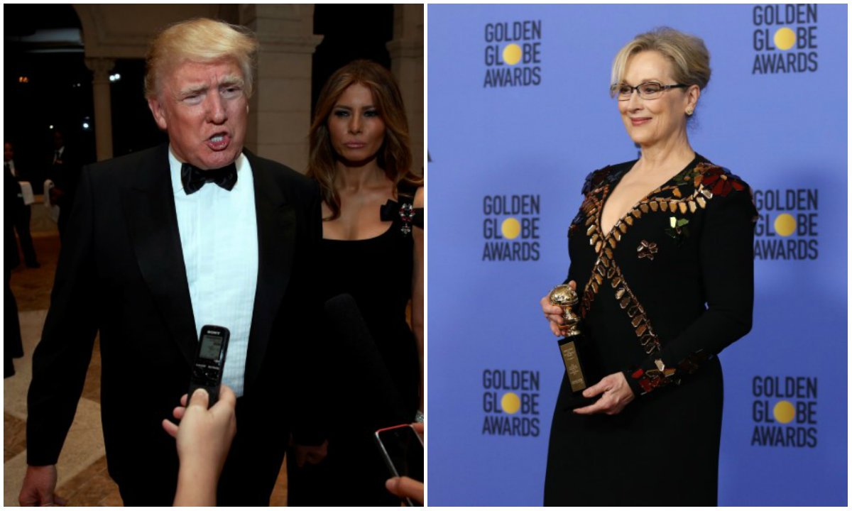 O presidente eleito dos Estados Unidos, Donald Trump, rebateu nesta segunda-feira a atriz Meryl Streep e a chamou de "superestimada", após a artista premiada ter condenado a imitação feita pelo republicano de um repórter com deficiência física; "Meryl Streep, uma das atrizes mais superestimadas em Hollywood, não me conhece, mas me atacou ontem à noite no Globo de Ouro", escreveu Trump no Twitter