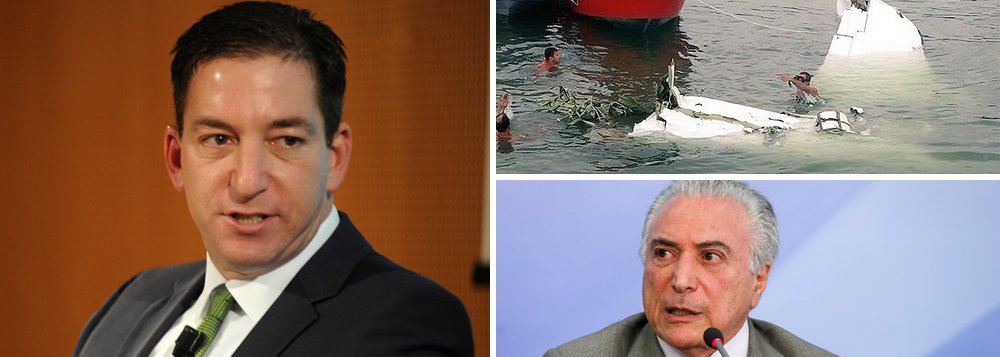 "Embora não haja provas de que a queda não tenha passado de um acidente causado pelas condições meteorológicas, as circunstâncias políticas levaram a pedidos e, evidentemente, exigem uma investigação rigorosa e independente", defende o jornalista americano; "O aspecto possivelmente mais perturbador de todo o caso é que o substituto de Zavascki na coordenação da investigação será agora escolhido por Temer — a pessoa que mais tem a perder com o prosseguimento de uma investigação rigorosa", destaca Glenn Greenwald