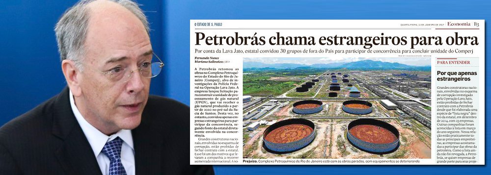 Chamar só empresas estrangeiras para uma das raríssimas obras pesadas no Brasil da recessão, do desemprego e da crise não é, exceto para alguns imbecis, uma medida moralizante. Ou será que, sob nova direção e com uma tonelada de caríssimos instrumentos de “compliance” e auditoria a Petrobras está cheia de Paulos Roberto Costa de boca aberta para roubar. Conceda-se à camada de dirigentes colocada por Michel Temer este benefício – em alguns casos, duvidoso. Eles não são capazes de controlar projetos, custos e pagamentos? Ou os empreiteiros estrangeiros são intrinsecamente honestos e aquelas história todas que lemos sobre a Halliburton e outras são “mentirinhas”?; artigo de Fernando Brito, no Tijolaço