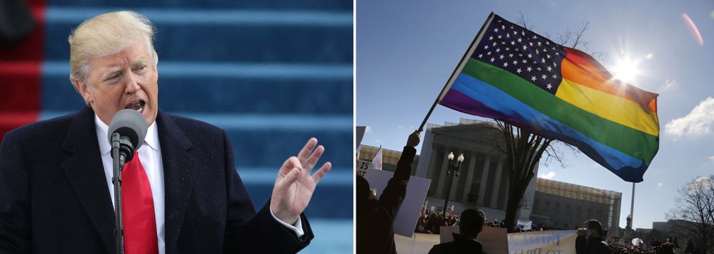 Uma das primeiras medidas que tomou depois de empossado como 45º presidente dos Estados Unidos, Donald Trump ordenou à sua equipe que implementasse mudanças no site da Casa Branca; uma hora depois de Trump tomar posse, a seção do site que tratava de direitos LGBT, whitehouse.gov/lgbt, acabava resultando em uma página inexistente