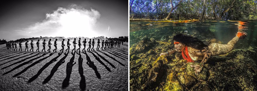 Fotos dos índios Kalapalo no Kuarup, no Xingu, do fotógrafo Ricardo Stuckert recebeu menção especial no Travel Photographer of the Year, o maior concurso mundial de fotografia; imagem de Stuckert foi feita durante viagem à aldeia Kalapalo, no Xingu, no estado do Mato Grosso, e retrata o Kuarup, ritual celebrado uma vez ao ano e que serve para homenagear os mortos; outra fotografia de Stuckert - uma índia da etnia Yawalapiti mergulhando no rio São Miguel na Chapada dos Veadeiros (GO) -, recebeu menção honrosa da Photographic Society of America (PSA) 