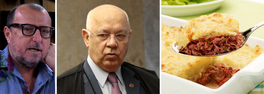 "Sigilo e silêncio na investigação da morte do Teori. Brasil, o país do escondidinho. Se fosse pelo menos d charque c/ macaxeira", ironizou o jornalista no Twitter; nesta segunda-feira, o juiz de Angra dos Reis Raffaele Felice Pirro decretou sigilo das investigações sobre a queda do avião que levava o ministro Teori Zavascki