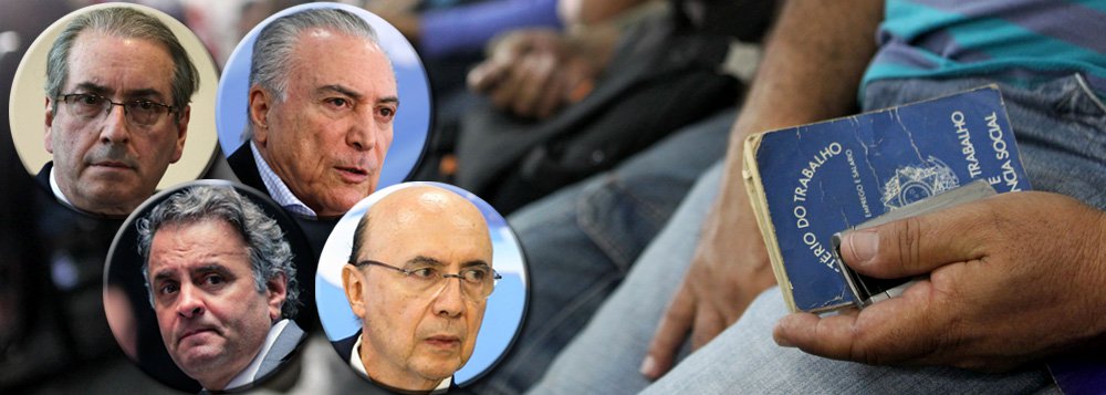 Desastre econômico produzido pelo golpe parlamentar de 2016 custou o emprego de 1,3 milhão de brasileiros; economia brasileira afundou com a sabotagem ao segundo governo da presidente Dilma Rousseff, liderada por Aécio Neves e Eduardo Cunha, e despencou de vez com as políticas de arrocho de Michel Temer e Henrique Meirelles; com o golpe, o Brasil caiu para a última posição entre os países do G-20 no tocante ao crescimento e a crise ainda não acabou: de cada três desempregados em 2017, um será brasileiro; dados foram divulgados nesta sexta-feira pelo Caged