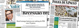 Responsável direta pelo golpe parlamentar de 2016, hoje denunciado como "encenação" até pelo ex-presidente do Supremo Tribunal Federal Joaquim Barbosa, a mídia brasileira se dá conta de que esse processo arruinou a economia brasileira; no Valor, "a economia derrete"; no Estado e no Globo, o Brasil se torna lanterninha no mundo; na Folha, 2017 passa a ser um ano perdido; a quebra do Brasil foi construída em várias etapas: em 2014, ano da disputa eleitoral, a ordem era dizer que tudo ia mal, quando o País tinha pleno emprego; 2015 foi o ano do 'quanto pior, melhor', que visava criar as condições para o golpe; neste ano, com Michel Temer e Henrique Meirelles há mais de seis meses no poder, a recessão se aprofunda diante da incapacidade da dupla de apontar qualquer saída
