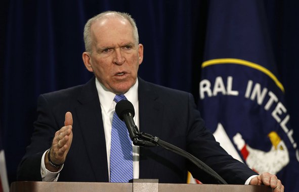 O Diretor da Agência Central de Inteligência (CIA) dos Estados Unidos, John Brennan, afirmou que a Rússia usa na Síria "a política de terra queimada"; a tática atribuída à Rússia pressupõe a aniquilação de tudo que possa ser vantajoso para o inimigo: infraestruturas, vias de comunicação, transportes ou instalações industriais; "O que os russos fizeram na Síria em termos de algumas das políticas de terra queimada que provocaram grande devastação e milhares e milhares de mortes inocentes. Não é algo que os Estados Unidos fariam em um destes conflitos militares", disse Brennan