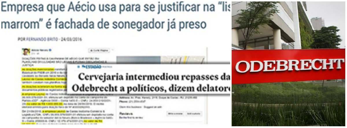 Jornalista Fernando Brito, do Tijolaço, lembra que já havia publicado, em março, a notícia sobre o uso da Cervejaria Petrópolis como intermediária de doações a políticos apontando operações feitas com duas empresas de fachada: a Praiamar e a Leyroz, notícia publicada pelo Estadão neste final de seman; entre os supostos beneficiários está o senador Aécio Neves (PSDB-MG); "Infelizmente, o uso do cachimbo deixou a boca da imprensa torta – ainda mais quando se trata de tucanos – e ninguém vai atrás dos fatos: contentam-se com vazamentos e release"