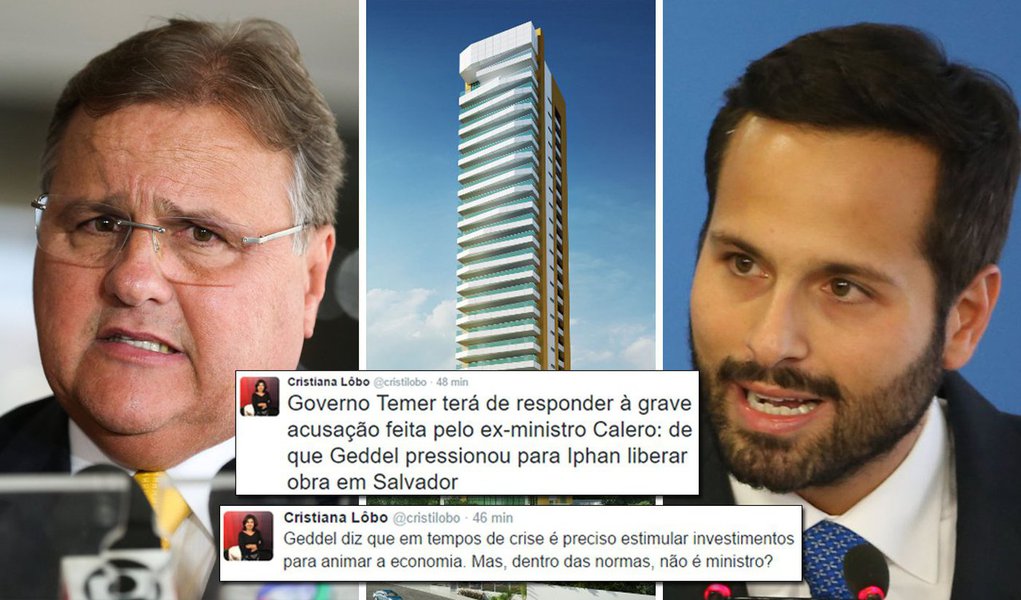 Quinto ministro defenestrado do covil golpista, Marcelo Calero saiu atirando e pode causar dores de cabeça ao Judas Michel Temer. Ele acusou o troglodita Geddel Vieira, braço direito do usurpador, de ter pressionado o Ministério da Cultura a produzir um parecer técnico favorável aos seus negócios imobiliários na Bahia