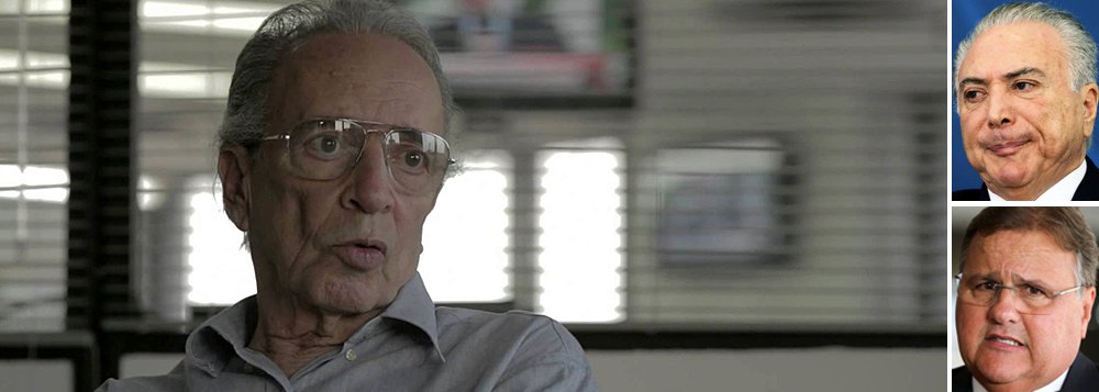 "Michel Temer está chafurdado na manobra de Geddel, a quem buscou servir em autêntica advocacia administrativa em nível presidencial. Corrupção, nada menos", diz o colunista Janio de Freitas; "Se Dilma foi processada por crime de responsabilidade, como quiseram os derrotados nas urnas, Michel Temer é passível de processo, no mínimo, por crime de irresponsabilidade. É o que explica a pressa de Aécio Neves e Fernando Henrique para cobri-lo com uma falsa inocência", ironiza Janio; ele afirma ainda que ficou claro o que o Palácio do Planalto exigia de Marcelo Calero: a ilegalidade de uma licença incabível, para não "criar dificuldades" ao gabinete e, portanto, ao próprio Michel