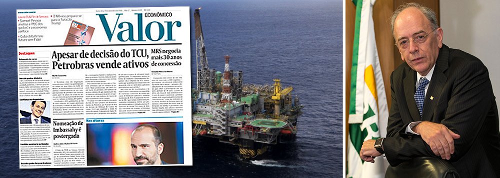 O presidente da Petrobras, Pedro Parente, ignorou a decisão  do TCU (Tribunal de Contas da União) — que proibiu a venda de ativos da estatal devido a indícios de várias irregularidades — e  segue negociado os bens da empresa a toque de caixa, em seu feirão; a Petrobras está em negociação avançada para vender sua participação no campo de Saint Malo, no Golfo do México; estatal também está perto de acertar a comercialização de três campos nacionais de petróleo e gás natural, como parte do plano de venda de ativos, por meio do qual pretende levantar US$ 15,1 bilhões no biênio 2015/2016; em entrevista ao 247. Ciro Gomes diz que Parente entrega reservas de petróleo pelo preço de uma Coca-Cola