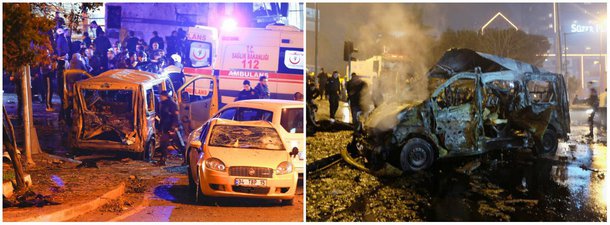 A explosão de um carro-bomba fora de um estádio de futebol no centro de Istambul deixou pelo menos 38 mortos no sábado 10, após o final de um jogo entre duas das principais equipes da Turquia, disse o ministro do Interior, Suleyman Soylu; segundo a Sputnik Brasil, a polícia da Turquia prendeu dez suspeitos de participação nos atentados