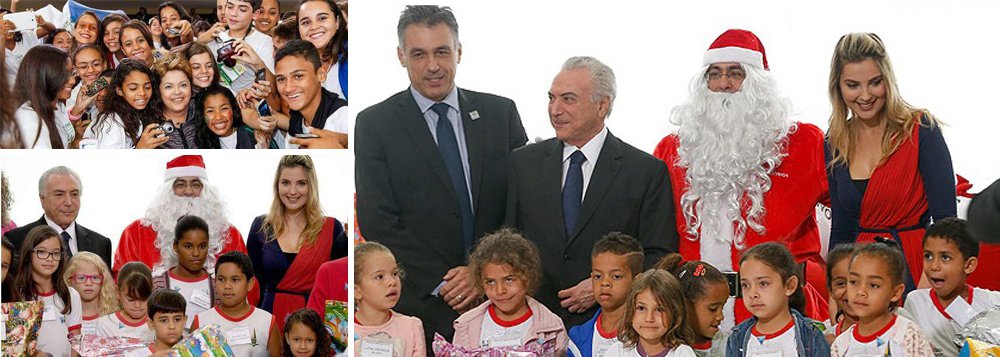A tentativa do Planalto ao doar presentes para crianças de uma escola pública no Distrito Federal, em um evento com direito a fotos do presidente e da primeira-dama com o Papai Noel, foi sair na mídia ao menos com uma notícia boa neste final de ano, em meio a tantas denúncias de corrupção com a delação da Odebrecht e a índices econômicos negativos; mas o que viralizou na internet foi a reação das crianças: tristonhas; pior: num evento com Dilma Rousseff, as crianças foram muito mais felizes