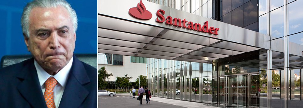 Banco Santander registrou aumento de 4% no lucro líquido de 2016, conforme resultados melhores no Brasil ajudaram a compensar performance mais fraca no Reino Unido; grupo teve  lucro líquido de 6,2 bilhões de euros (US$ 6,65 bilhões) no ano passado; ; segundo padrão contábil espanhol, o Santander apurou lucro líquido de 1,786 bilhão de euros no Brasil em 2016, cifra 9,5%; recessão; se a recessão do governo Michel Temer reduziu empregos e o poder de compra da população, por outro lado, fez com que o Brasil representasse 21% do lucro mundial do conglomerado financeiro