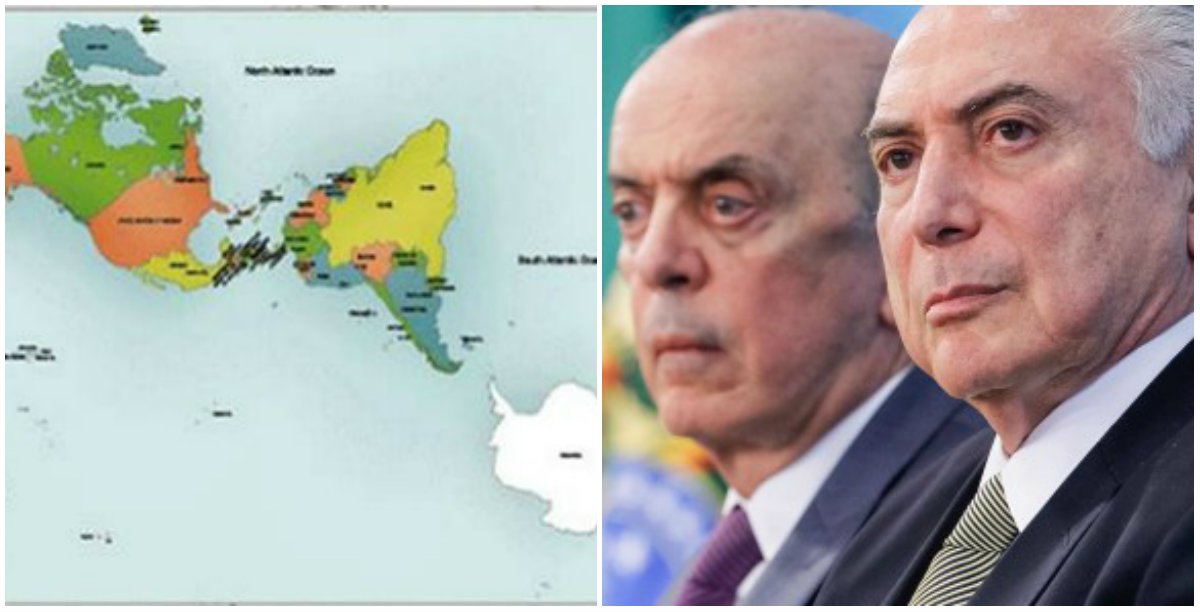 O mapa do mundo redesenhado pelo japonês Hajime Narukawa, "se olhado com mais que simples curiosidade, mostra que somos maiores do que sempre pensamos olhando o velho mapa de Mercator. Repare: maiores que os EUA, sem o Alasca. Quase do tamanho da China, esse gigante. Mas temos uma elite que pensa que um gigante assim pode ser anão. Pequeno e 'bem-comportado'", escreve o jornalista Fernando Brito