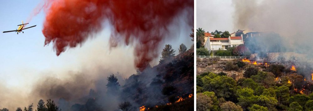 Dezenas de milhares de moradores foram obrigados a deixar Haifa, terceira maior cidade de Israel, à medida que incêndios florestais se alastraram por Haifa e ameaçavam outras áreas, incluindo a Cisjordânia ocupada por Israel; primeiro-ministro israelense, Benjamin Netanyahu, atribuiu os incêndios a causas "naturais e não naturais"; "Quase 50 por cento dos incêndios são aparentemente criminosos", disse o ministro da Segurança Interna, Gilard Erdan