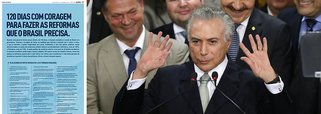 Anúncios publicados nos jornais nesta quinta-feira trazem mais uma mentira contada pelo Palácio do Planalto: a de que Michel Temer está há 120 dias no poder "com coragem para fazer as reformas que o Brasil precisa"; Temer, na verdade, tomou posse no dia 13 de maio, há exatos 230 dias, e tenta reduzir seu tempo real no comando para esticar o discurso da "herança maldita", que é, a cada dia, menos convincente, uma vez que seu governo aprofundou a recessão, estourou as contas públicas, reduziu a confiança e provocou uma onda inédita de desemprego no País