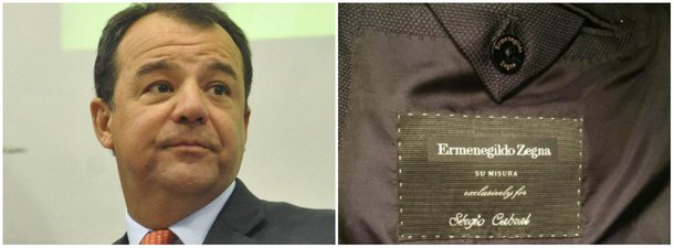 A PF encontrou no apartamento do ex-governador Sérgio Cabral (PMDB), no Rio, uma enorme quantidade de ternos da marca Ermenegildo Zegna, inclusive com etiqueta constando o nome do peemedebista; segundo a Operação Lava Jato, entre 2011 e 2013, o então governador gastou R$ 201.845,00 em seis compras na marca; na maior compra, em 2012, ele pagou R$ 89.9 mil "por meio de 11 operações bancárias de depósito em dinheiro, fracionadas em valores inferiores a R$ 10 mil", de acordo com o MPF;  Cabral foi preso, acusado de receber propina de pelo menos R$ 2,7 milhões da Andrade Gutierrez, entre 2007 e 2011, referente as obras do Comperj