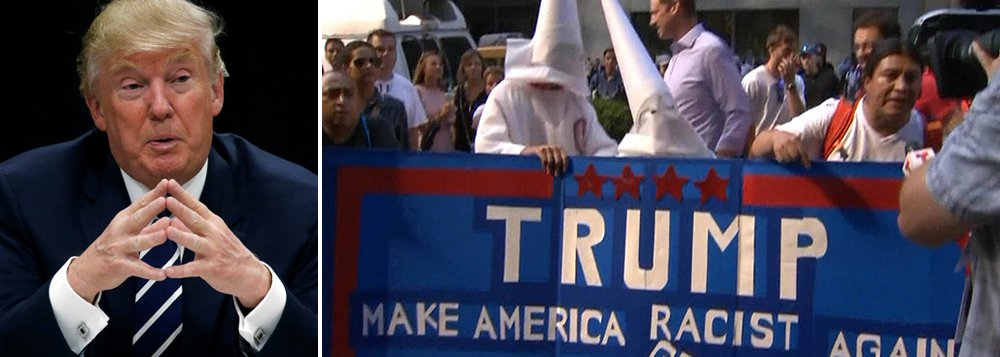 Jornal do grupo Ku Klux Klan declarou apoio ao candidato republicano Donald Trump na corrida presidencial norte-americana, dizendo que os Estados Unidos se tornaram grandes porque foram uma república branca e cristã; campanha de Trump rejeitou o apoio do grupo; "Essa publicação é repulsiva, e as suas visões não representam as dezenas de milhões de norte-americanos unidos na nossa campanha", disse o comitê; KKK é o grupo supremacista branco mais antigo dos EUA, com raízes no período de reconstrução do sul que se seguiu à Guerra Civil