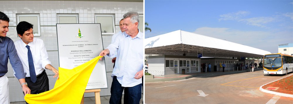 São quatro plataformas e oito linhas com destinos como Paranoá, Rodoviária do Plano Piloto, Taguatinga, Vicente Pires e vias W3 Sul e Norte; o governador de Brasília, Rodrigo Rollemberg, participou da entrega da plataforma, que faz parte do programa de mobilidade urbana Circula Brasília; “Até dezembro, serão mais oito e, ao fim do ano que vem, serão 17, reformados ou novos”, contabilizou o governador. “O objetivo é dar mais conforto e comodidade a passageiros e trabalhadores”, completou; os R$ 793 mil aplicados nas melhorias vieram de contrato de empréstimo firmado entre o governo de Brasília e o Banco Interamericano de Desenvolvimento; a responsabilidade pela entrega do terminal é da Secretaria de Mobilidade