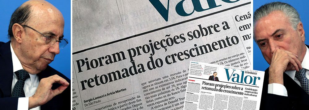 Vendido ao público como a condição necessária para a volta da confiança, o golpe parlamentar de 2016, que começou a ser construído um dia depois da vitória da presidente Dilma Rousseff em 2014, colocou o Brasil num lamaçal político e econômico para o qual ainda não se encontrou uma saída; com Michel Temer e Henrique Meirelles, o rombo fiscal explodiu, a arrecadação desabou e as vendas do comércio e da indústria foram ao fundo do poço; autodestruição brasileira já ganha até a manchete do Valor Econômico, da Globo, que foi peça central do golpe