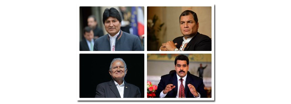 Vários chefes de Estado de países da América Latina divulgaram mensagens de profunda tristeza e solidariedade ao povo cubano pela morte do líder Fidel Castro; Evo Morales, presidente da Bolívia, disse ter recebido a notícia da morte de um "gigante da humanidade" com "profunda dor"; Rafael Correa, presidente do Equador, lamentou dizendo que se "se foi um grande. Morreu Fidel. Viva Cuba! Viva a América Latina", enquanto o presidente do México, Enrique Peña Nieto, chamou Fidel de "figura emblemática do século 20"