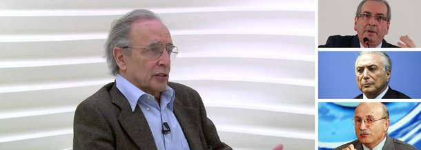 Segundo o colunista Janio de Freitas, Michel Temer, Eduardo Cunha e Osmar Serraglio agem de forma coordenada para que o ex-presidente da Câmara, que renunciou ao cargo na semana passada, consiga preservar seu mandato; para Janio, essa manobra viola determinação do STF; "O Supremo suspendeu o mandato de Eduardo Cunha e, depois, aplicou-lhe a extraordinária proibição de entrar na Câmara, por suas ações obstrutivas no processo sobre a possibilidade de sua cassação. É o que Eduardo Cunha volta a fazer, com a companhia de Michel Temer e conforme discutido por ambos em uma noite de isolado domingo na residência oficial do vice-presidente em exercício da Presidência", diz ele