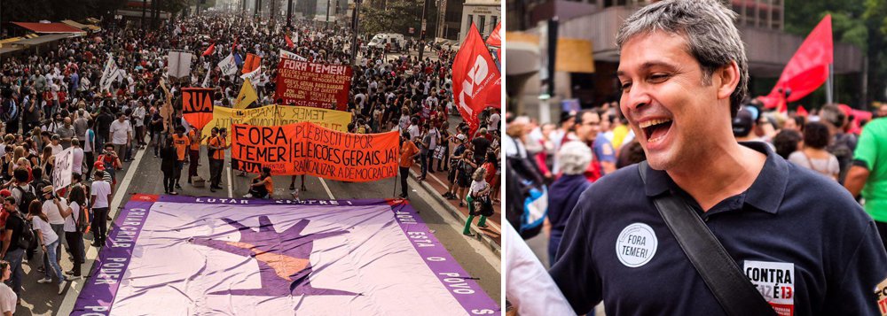 "Ninguém pode rasgar o voto do eleitor no presidencialismo. Nisso você precise ter crime de responsabilidade", diz o senador Lindbergh Farias; "O país vai entrar numa grave crise política e econômica com Temer. A única forma que temos a fazer é encher as ruas e dizer que só sairemos com eleições diretas"