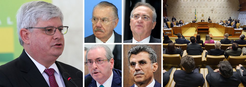 "Constranger o Supremo Tribunal Federal. Com este objetivo é que foram vazados os pedidos de prisão contra o ex-presidente José Sarney (domiciliar), o presidente do Senado, Renan Calheiros, o presidente afastado da Câmara, Eduardo Cunha e o senador Romero Jucá", analisa a colunista do 247 Tereza Cruvinel, sobre os pedidos do procurador-geral da República, Rodrigo Janot; para ela, a demora e a preservação do sigilo, pelo Supremo, "indicaram uma disposição para a recusa", o que levou a PGR a apelar para o vazamento; "O Ministério Público pode muito mas não fixar prazos para o STF. Mas é isso que foi tentado com o vazamento. Nada indica, porém, inclusive pela demora, que o Supremo se guiará pelo relógio de Janot", afirma Tereza