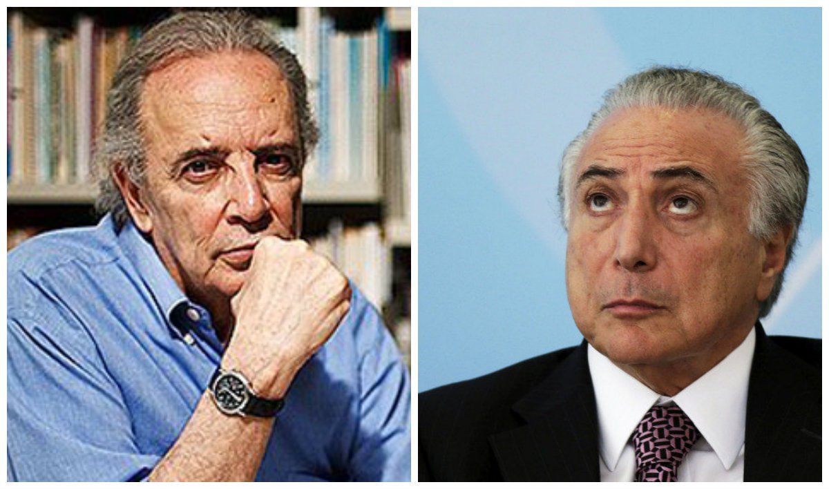 Colunista Janio de Freitas afirma que, embora tenha garantido o apoio de senadores ao impeachment na base do toma-lá-dá-cá, o interino Michel Temer ainda pode ser abatido pelo processo no TSE; "Os depoimentos de Sergio Machado e as recentes pré-delações acentuaram a integração de PT e PMDB na campanha, citando Michel Temer. Com isso, a ministra Maria Thereza requereu a inclusão do PMDB e também do PP no processo, ao lado do PT com que fizeram aliança eleitoral e financeira", diz ele