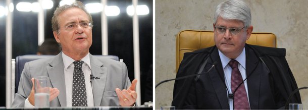 O argumento usado pelo procurador-geral da República para pedir ao STF a retirada do sigilo da delação premiada de Sérgio Machado constitui uma declaração "criminosa", disse o presidente do Senado, Renan Calheiros (PMDB-AL); em seu pedido, Rodrigo Janot escreveu querer evitar "uma crise institucional" no país, após o vazamento de trechos da delação; para Renan, com a tese, o procurador-geral "assume a paternidade do vazamento" à imprensa dos pedidos de prisão que fez contra a cúpula do PMDB, incluindo ele próprio; senador disse ainda que Janot "extrapolou o limite do ridículo" ao pedir as prisões