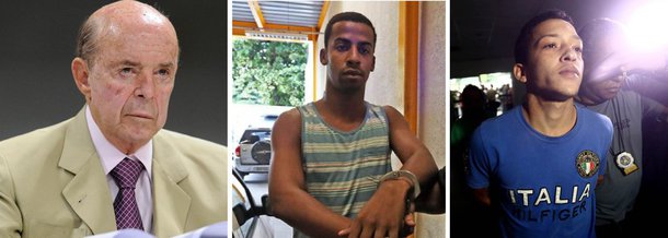 "Considero crime de estupro o mais hediondo dos crimes. Se dependesse de mim, ele seria punido com pena de morte", afirmou o governador em exercício do Rio de Janeiro, Francisco Dornelles, ao comentar o caso do estupro coletivo que está sendo investigado no Rio de Janeiro contra uma menina de 16 anos; dois suspeitos foram presos nesta segunda-feira: Raí de Souza, de 22 anos, e Lucas Perdomo Duarte Santos, de 20 anos