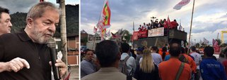 Em ato em defesa da indústria naval nesta manhã, no estaleiro Brasfels, em Angra dos Reis (RJ), ex-presidente pediu união dos trabalhadores contra o desemprego; "Não existe outro remédio: é preciso reagir enquanto é tempo. Não conheço nenhum momento da história que a gente ganhou alguma coisa abaixando a cabeça"; ele também criticou as novas políticas da Petrobras sob a gestão Temer; "Não podemos permitir que a Petrobras abra mão do conteúdo nacional. Se a direção da Petrobras resolver comprar navios e sondas fora, eles vão engordar os estrangeiros e vocês vão ficar desempregados", disse; Lula lembrou que "eles tiraram Dilma num golpe dizendo que o país ia melhorar. E faz 5 meses que só se ouve falar em crise"