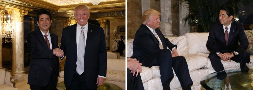 O primeiro-ministro do Japão, Shinzo Abe, descreveu Donald Trump como um "líder digno de confiança" após um encontro na quinta-feira com o presidente eleito dos Estados Unidos para esclarecer discursos que Trump fez durante campanha e que causaram preocupações sobre a aliança entre os dois países
