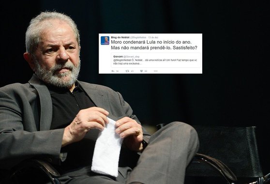Os advogados do ex-presidente Lula protocolaram interpelação judicial contra o jornalista Ricardo Noblat, por uma publicação feita por ele no Twitter; segundo o jornalista de O Globo, o juiz Sérgio Moro "condenará Lula no início do ano"; "Mas não mandará prendê-lo", completou; na ação, os advogados Cristiano Zanin Martins e Valeska Teixeira Martins pedem a Noblat para confirmar a autoria das declarações publicadas no Twitter e, ainda, para que explique se efetivamente as publicações se baseiam em juízo de valor do próprio jornalista ou se houve contato com Moro ou com algum documento; no Twitter, Noblat ainda disse que a prisão de Lula "ficará para quando ele for julgado em segunda instância"