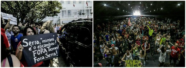 Milhares foram às ruas do Rio de Janeiro neste domingo 4 para pedir a saída de Michel Temer da presidência e eleições diretas já; túnel novo que liga Botafogo a Copacabana foi tomado pelo protesto; ato foi organizado pelas Frentes Povo Sem Medo e Brasil Popular, que reúne dezenas de movimentos sociais, e realizado pacificamente