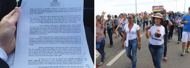Desembargador Lourival Serejo, relator do processo, concedeu limiar suspendendo a greve dos professores do município decretada pelo Sindeducação e determinou a imediata continuidade dos serviços de Educação, sob pena de multa diária de R$ 10 mil; a greve, considerada eminentemente política, não havia razão para ser deflagrada, até porque o prefeito Edivaldo Holanda Júnior já concedeu aumento salarial aos professores que somam 28,43%; foram 9,5% em 2013, 5,9% em 2014 e 13,67% em 2015; o acumulado dos últimos três anos é superior tanto ao reajuste do salário mínimo quanto à inflação