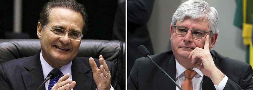 O procurador-geral da República, Rodrigo Janot, estuda pedir ao Supremo Tribunal Federal o afastamento do senador Renan Calheiros (PMDB-AL) da presidência do Senado Federal e do Congresso Nacional, assim como ocorreu com Eduardo Cunha (PMDB-RJ), na Câmara dos Deputados; o motivo seriam as gravações de Sergio Machado, ex-presidente da Transpetro; numa delas, Renan se refere a Janot como "mau caráter"