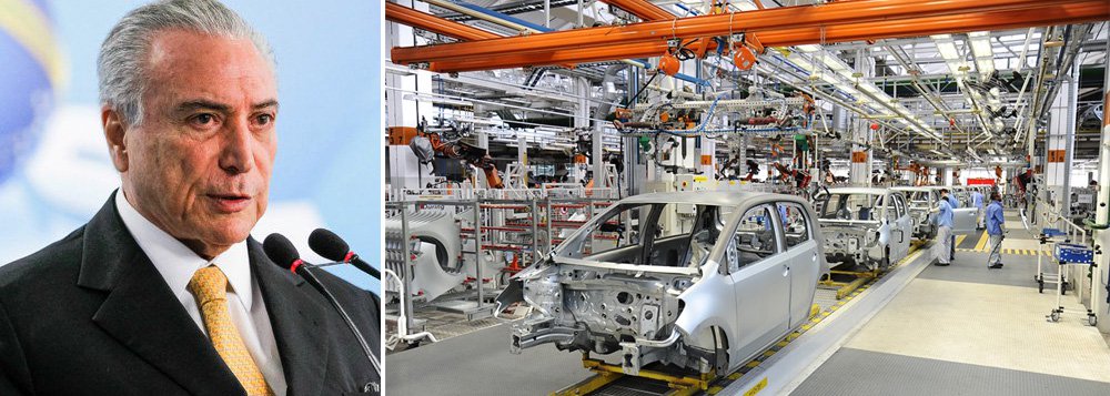 Dados da indústria automobilística revelam que a crise política, estimulada para possibilitar o golpe de 2016, foi um péssimo negócio para o setor produtivo; a produção das montadoras caiu nada menos que 18,4% em agosto, aprofundando aquela que já é a maior recessão da história do País; economia brasileira enfrenta hoje um círculo vicioso: menos emprego, menos renda, menos consumo e menos arrecadação – o que acentua ainda mais o rombo fiscal, que foi o pretexto para a derrubada da presidente Dilma Rousseff; a estratégia do "quanto pior, melhor", que possibilitou o impeachment, tem sido, para empresários e trabalhadores, "quanto pior, pior"